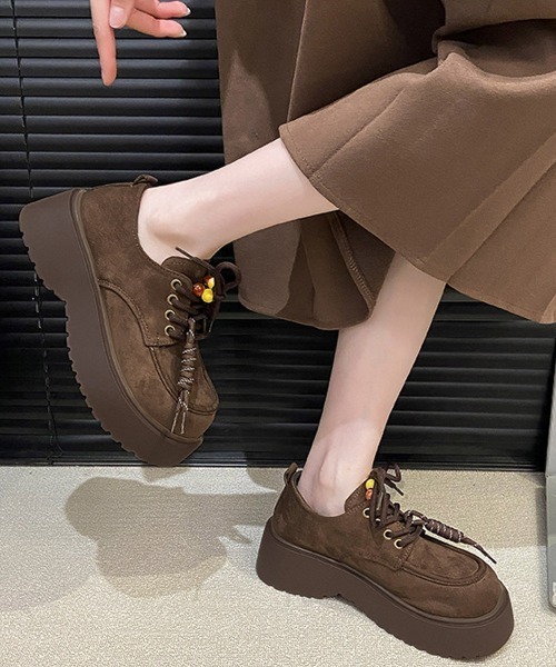 Miniministore(ミニミニストア)の「厚底ローファー レースアップ 韓国風靴(ローファー・レディース・キャメル/ブラウン・22.5cm/23.0cm/23.5cm/24.0cm/24.5cm/25.0cm)」の9枚目の写真