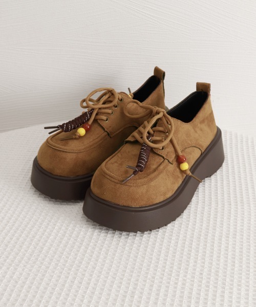 Miniministore(ミニミニストア)の「厚底ローファー レースアップ 韓国風靴(ローファー・レディース・キャメル/ブラウン・22.5cm/23.0cm/23.5cm/24.0cm/24.5cm/25.0cm)」の10枚目の写真