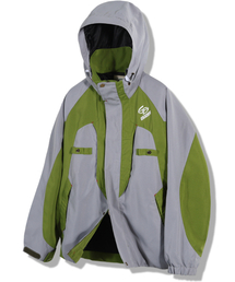 GUBIN（グビン）の「オーバーサイズ配色ウィンドブレーカー - オリーブ（ナイロンジャケット）」