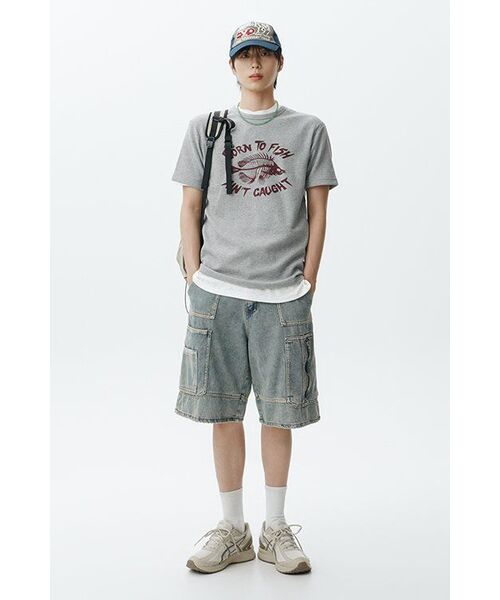 TRIP LE SENS(トリップ ル センス)の「クラウドスラブヘンリーネックハーフTシャツ_ブラック(Tシャツ/カットソー・レディース・その他・MEDIUM/LARGE)」の3枚目の写真