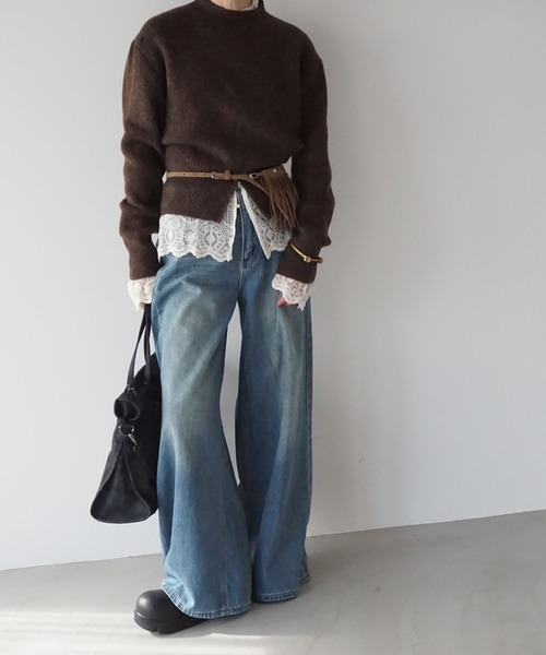 chuclla（チュクラ）の「ヴィンテージライクフレアデニム chw25a129（デニムパンツ・レディース・ブルー・L/M/S）」の2枚目の写真