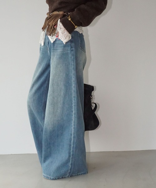 chuclla（チュクラ）の「ヴィンテージライクフレアデニム chw25a129（デニムパンツ・レディース・ブルー・L/M/S）」の3枚目の写真