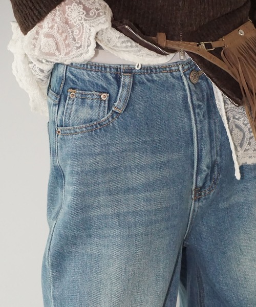 chuclla（チュクラ）の「ヴィンテージライクフレアデニム chw25a129（デニムパンツ・レディース・ブルー・L/M/S）」の4枚目の写真