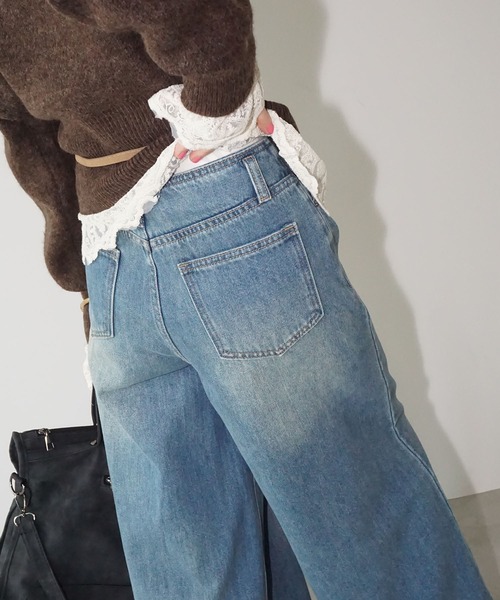 chuclla（チュクラ）の「ヴィンテージライクフレアデニム chw25a129（デニムパンツ・レディース・ブルー・L/M/S）」の6枚目の写真