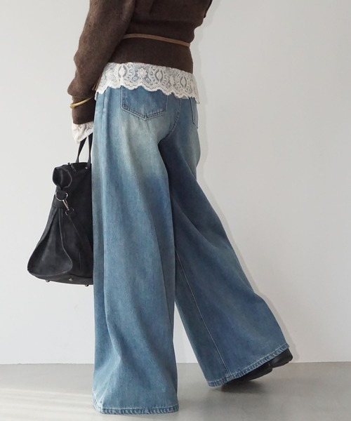 chuclla（チュクラ）の「ヴィンテージライクフレアデニム chw25a129（デニムパンツ・レディース・ブルー・L/M/S）」の8枚目の写真