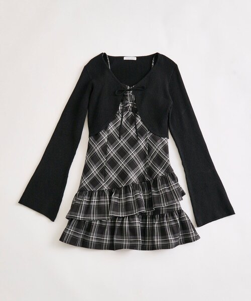 OLIVE des OLIVE（オリーブデオリーブ）の「ニットボレロセットワンピ（ワンピース・レディース・チャコールグレー/ブラウン/ブラック・FREE）」の14枚目の写真