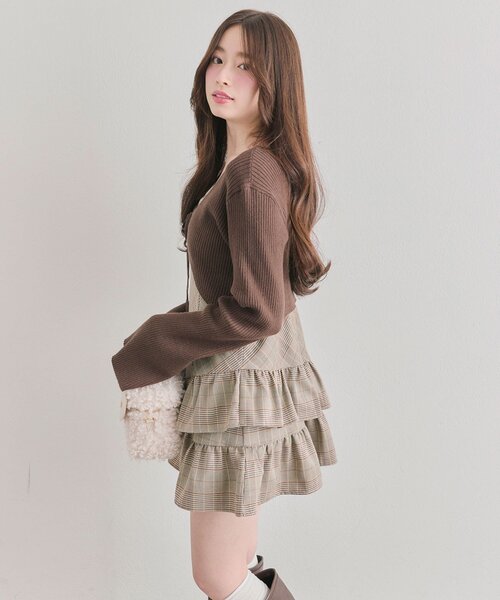 OLIVE des OLIVE（オリーブデオリーブ）の「ニットボレロセットワンピ（ワンピース・レディース・チャコールグレー/ブラウン/ブラック・FREE）」の18枚目の写真