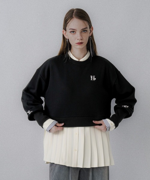 HARE(ハレ)の「ビジューポイントシシュウスウェット(HARE)(スウェット・レディース・ベージュ/ブラック・FREE)」の12枚目の写真