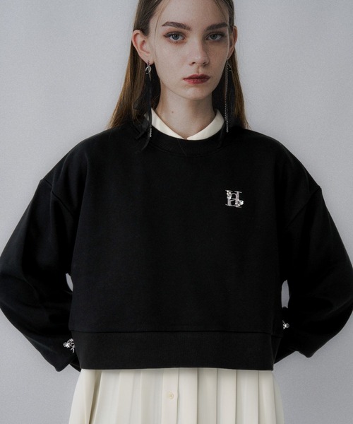 HARE(ハレ)の「ビジューポイントシシュウスウェット(HARE)(スウェット・レディース・ベージュ/ブラック・FREE)」の14枚目の写真