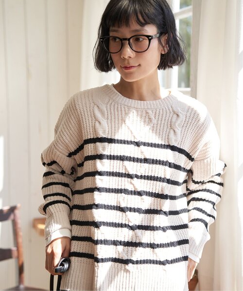 LBC(エルビーシー)の「マットモールケーブルニットプルオーバー(ニット/セーター・レディース・ライトグレー/その他3/イエロー/ブルー・M)」の22枚目の写真