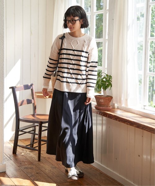 LBC(エルビーシー)の「マットモールケーブルニットプルオーバー(ニット/セーター・レディース・ライトグレー/その他3/イエロー/ブルー・M)」の18枚目の写真