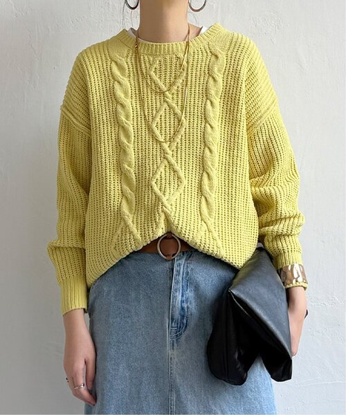 LBC(エルビーシー)の「マットモールケーブルニットプルオーバー(ニット/セーター・レディース・ライトグレー/その他3/イエロー/ブルー・M)」の17枚目の写真