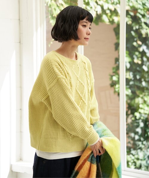 LBC(エルビーシー)の「マットモールケーブルニットプルオーバー(ニット/セーター・レディース・ライトグレー/その他3/イエロー/ブルー・M)」の12枚目の写真