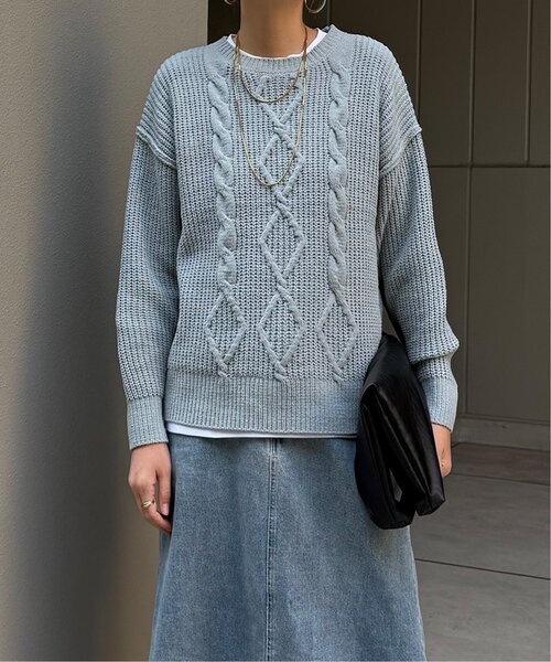 LBC(エルビーシー)の「マットモールケーブルニットプルオーバー(ニット/セーター・レディース・ライトグレー/その他3/イエロー/ブルー・M)」の7枚目の写真