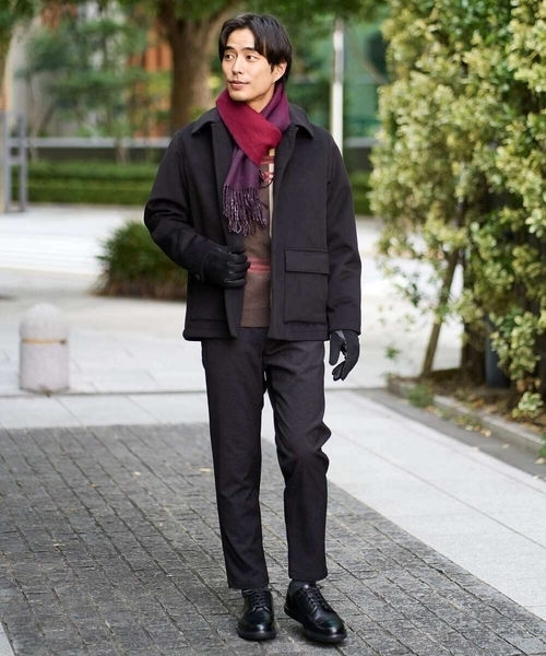 a.v.v（アーヴェヴェ）の「フェイクウールワイドシルエットカバーオール（その他アウター・メンズ・ブラウン/ブラック・48/46）」の3枚目の写真