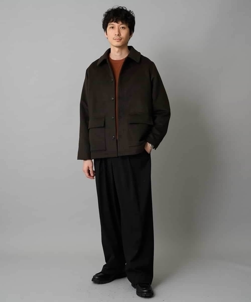 a.v.v（アーヴェヴェ）の「フェイクウールワイドシルエットカバーオール（その他アウター・メンズ・ブラウン/ブラック・48/46）」の6枚目の写真