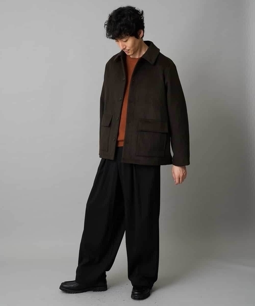 a.v.v（アーヴェヴェ）の「フェイクウールワイドシルエットカバーオール（その他アウター・メンズ・ブラウン/ブラック・48/46）」の8枚目の写真