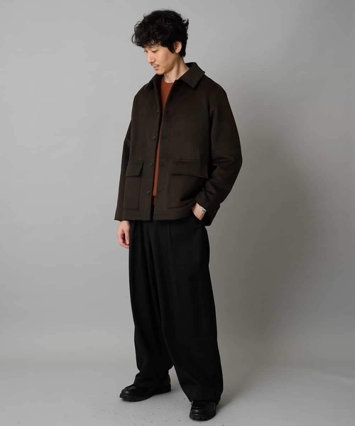 a.v.v（アーヴェヴェ）の「フェイクウールワイドシルエットカバーオール（その他アウター・メンズ・ブラウン/ブラック・48/46）」の9枚目の写真