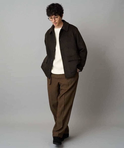 a.v.v（アーヴェヴェ）の「フェイクウールワイドシルエットカバーオール（その他アウター・メンズ・ブラウン/ブラック・48/46）」の11枚目の写真