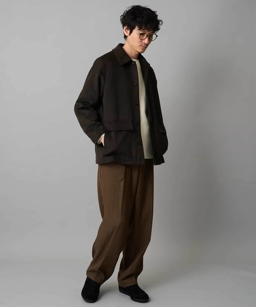 a.v.v（アーヴェヴェ）の「フェイクウールワイドシルエットカバーオール（その他アウター・メンズ・ブラウン/ブラック・48/46）」の13枚目の写真