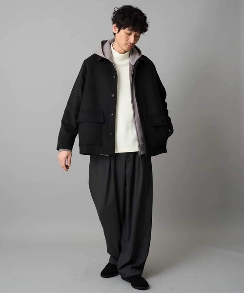 a.v.v（アーヴェヴェ）の「フェイクウールワイドシルエットカバーオール（その他アウター・メンズ・ブラウン/ブラック・48/46）」の17枚目の写真