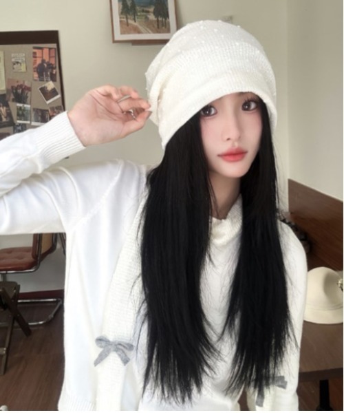 【新品未使用】NKNIT ウールニットマフラーキャップ ホワイト wool KNIT muffler cap – NKNIT