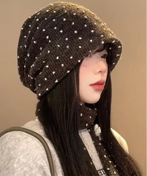 IMARI（イマリ）の「【 IMARI / イマリ 】 ドット ニット ビーニー ＆ スリムマフラー セット #（ニットキャップ/ビーニー）」