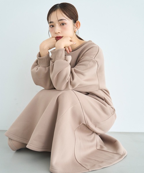 セール】裏起毛マーメイドワンピース【585132】（ワンピース）｜mil