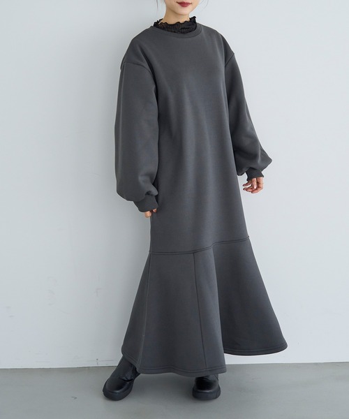 mil（ミル）の「裏起毛マーメイドワンピース【585132】（ワンピース・レディース・モカ/ブラウン/チャコールグレー・XS/S）」の13枚目の写真