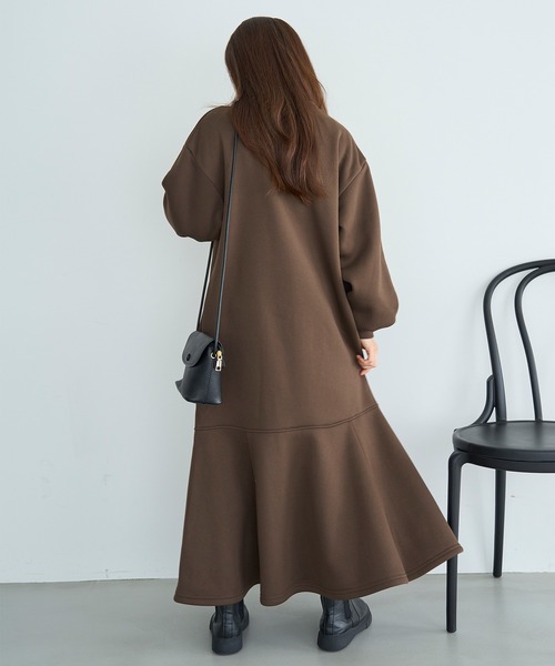 mil（ミル）の「裏起毛マーメイドワンピース【585132】（ワンピース・レディース・モカ/ブラウン/チャコールグレー・XS/S）」の17枚目の写真