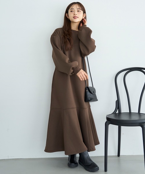 セール】裏起毛マーメイドワンピース【585132】（ワンピース）｜mil