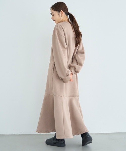 mil（ミル）の「裏起毛マーメイドワンピース【585132】（ワンピース・レディース・モカ/ブラウン/チャコールグレー・XS/S）」の4枚目の写真