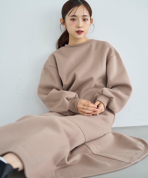 mil（ミル）の「裏起毛マーメイドワンピース【585132】（ワンピース・レディース・モカ/ブラウン/チャコールグレー・XS/S）」の9枚目の写真