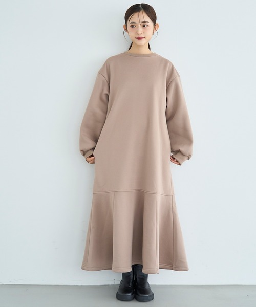 mil（ミル）の「裏起毛マーメイドワンピース【585132】（ワンピース・レディース・モカ/ブラウン/チャコールグレー・XS/S）」の6枚目の写真