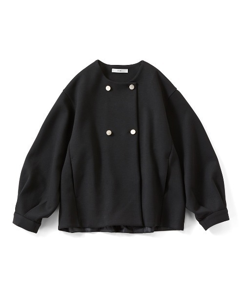 IEDIT(イディット)の「IEDIT ゴールドボタンが華やかな ダンボールカットソージャケット(ノーカラージャケット・レディース・ブラック/カーキ・M/L/LL/3L/S)」の8枚目の写真