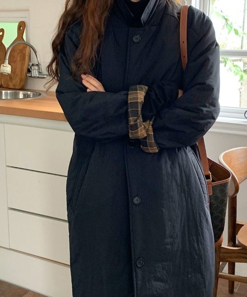 セール】チェック柄裏地付きロングトレンチコート（トレンチコート