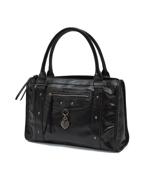 X-girl（エックスガール）の「HEART PADLOCK FAUX LEATHER 2WAY BAG（ショルダーバッグ・レディース・ブラック/ホワイト・ONE SIZE）」の8枚目の写真