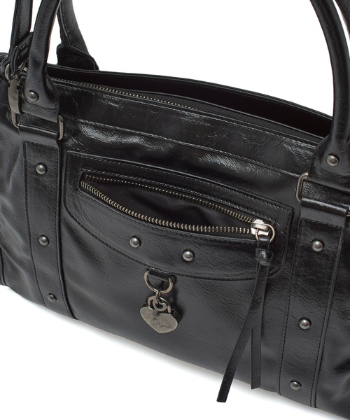 X-girl（エックスガール）の「HEART PADLOCK FAUX LEATHER 2WAY BAG（ショルダーバッグ・レディース・ブラック/ホワイト・ONE SIZE）」の10枚目の写真