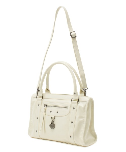 X-girl（エックスガール）の「HEART PADLOCK FAUX LEATHER 2WAY BAG（ショルダーバッグ・レディース・ブラック/ホワイト・ONE SIZE）」の20枚目の写真