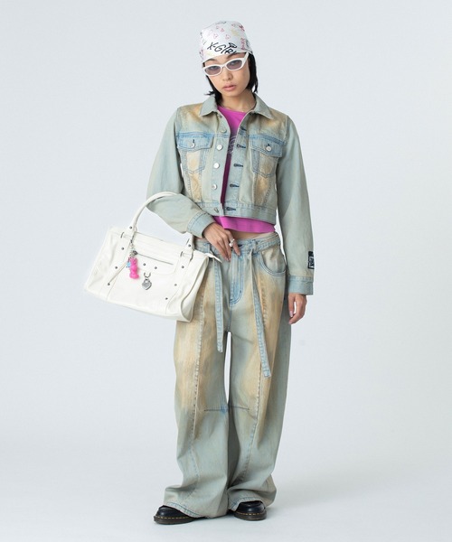 X-girl（エックスガール）の「HEART PADLOCK FAUX LEATHER 2WAY BAG（ショルダーバッグ・レディース・ブラック/ホワイト・ONE SIZE）」の21枚目の写真