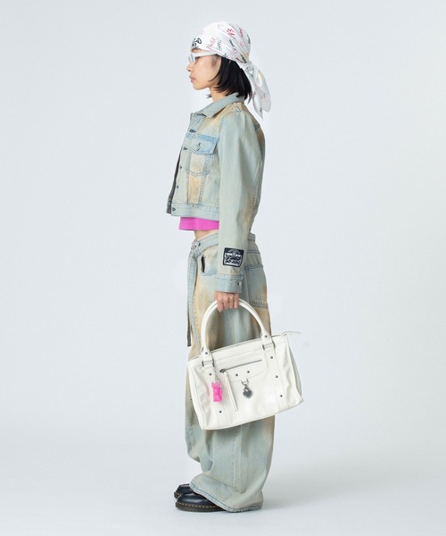 X-girl（エックスガール）の「HEART PADLOCK FAUX LEATHER 2WAY BAG（ショルダーバッグ・レディース・ブラック/ホワイト・ONE SIZE）」の18枚目の写真