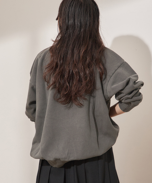 journal standard L'essage（ジャーナルスタンダードレサージュ）の「【MIXTA/ミクスタ】ENJOY YOURSEL F CREW SWEATSHITS：スウェット（スウェット・レディース・ブラック/ライトグレー・LARGE）」の6枚目の写真