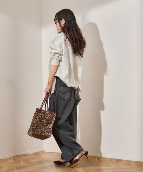 journal standard L'essage（ジャーナルスタンダードレサージュ）の「【MIXTA/ミクスタ】ENJOY YOURSEL F CREW SWEATSHITS：スウェット（スウェット・レディース・ブラック/ライトグレー・LARGE）」の8枚目の写真