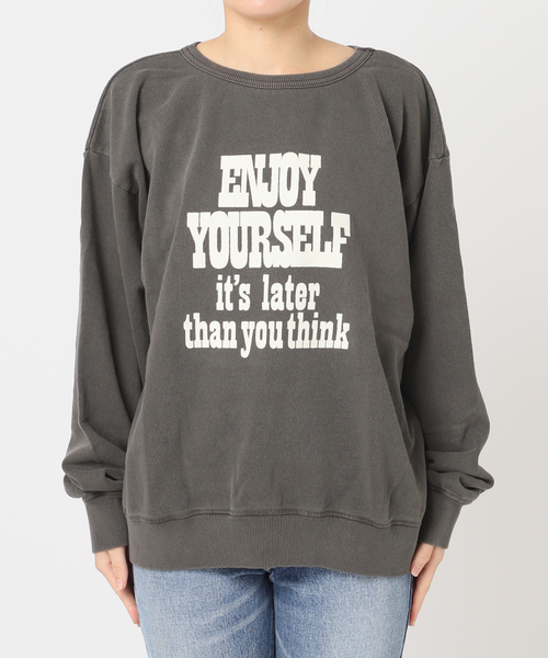 journal standard L'essage（ジャーナルスタンダードレサージュ）の「【MIXTA/ミクスタ】ENJOY YOURSEL F CREW SWEATSHITS：スウェット（スウェット・レディース・ブラック/ライトグレー・LARGE）」の11枚目の写真