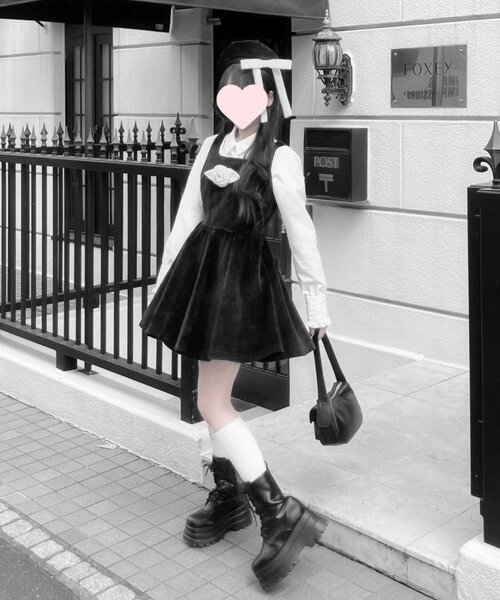 OLIVE des OLIVE（オリーブデオリーブ）の「【インフルエンサー企画】miko リボン付きベレー帽（ハンチング/ベレー帽・レディース・ブラック/ピンク・FREE）」の6枚目の写真