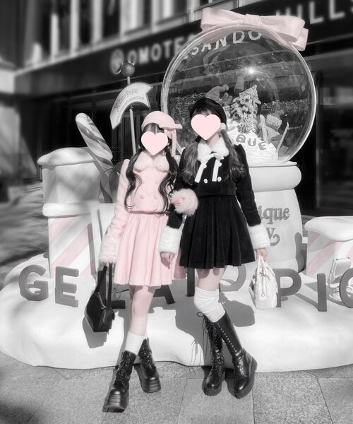 OLIVE des OLIVE（オリーブデオリーブ）の「【インフルエンサー企画】miko リボン付きベレー帽（ハンチング/ベレー帽・レディース・ブラック/ピンク・FREE）」の9枚目の写真