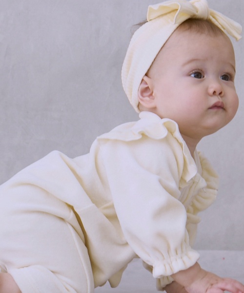 petit main（プティマイン）の「アソート前フリルカバーオール（ロンパース・キッズ・ライトピンク/ベージュ/ライトブルー/アイボリー・80ｃｍ/70cm）」の5枚目の写真