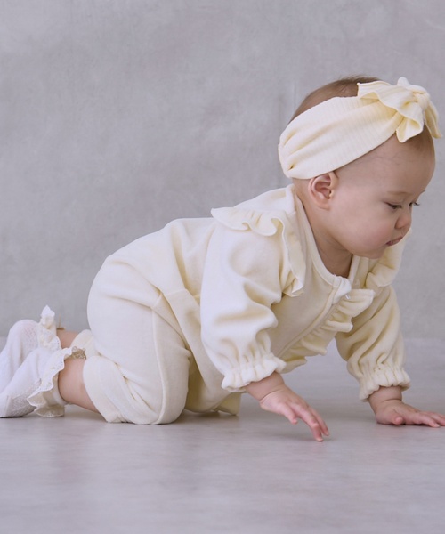 petit main（プティマイン）の「アソート前フリルカバーオール（ロンパース・キッズ・ライトピンク/ベージュ/ライトブルー/アイボリー・80ｃｍ/70cm）」の6枚目の写真