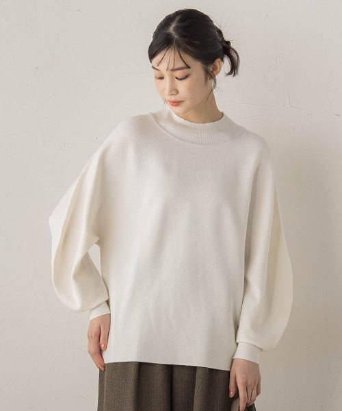 Droite lautreamont(ドロワットロートレアモン)の「ウォッシャブルバナナスリーブニット≪手洗い可能≫(ニット/セーター・レディース・レッド/オフホワイト/ネイビー/チャコールグレー・M)」の2枚目の写真