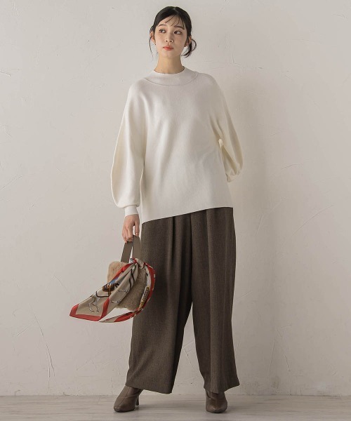 Droite lautreamont(ドロワットロートレアモン)の「ウォッシャブルバナナスリーブニット≪手洗い可能≫(ニット/セーター・レディース・レッド/オフホワイト/ネイビー/チャコールグレー・M)」の10枚目の写真